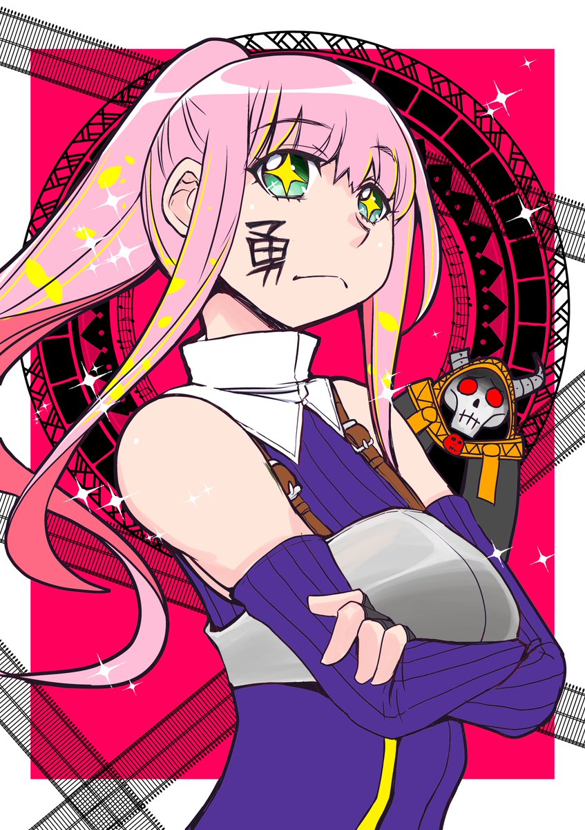 「キャラ紹介:花織ミーティア現代に転生した魔王の前に現れた元勇者。天然で脳筋。金持」|氷川へきる「花織さんは転生しても喧嘩がしたい」3巻発売しました！のイラスト