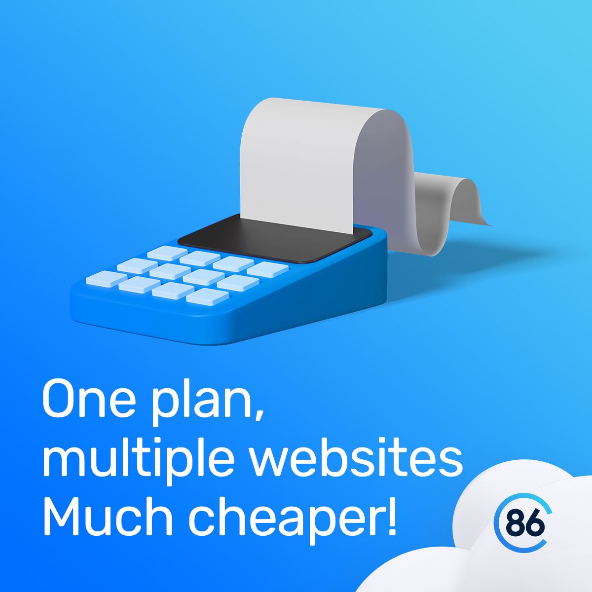 Do you want to host multiple websites? With just 1 plan from Cloud86, you can host multiple websites. Perfect if you want to easily manage multiple websites. It's also a lot cheaper! Want to know more? Check out our plans at bit.ly/3X9Zkt8