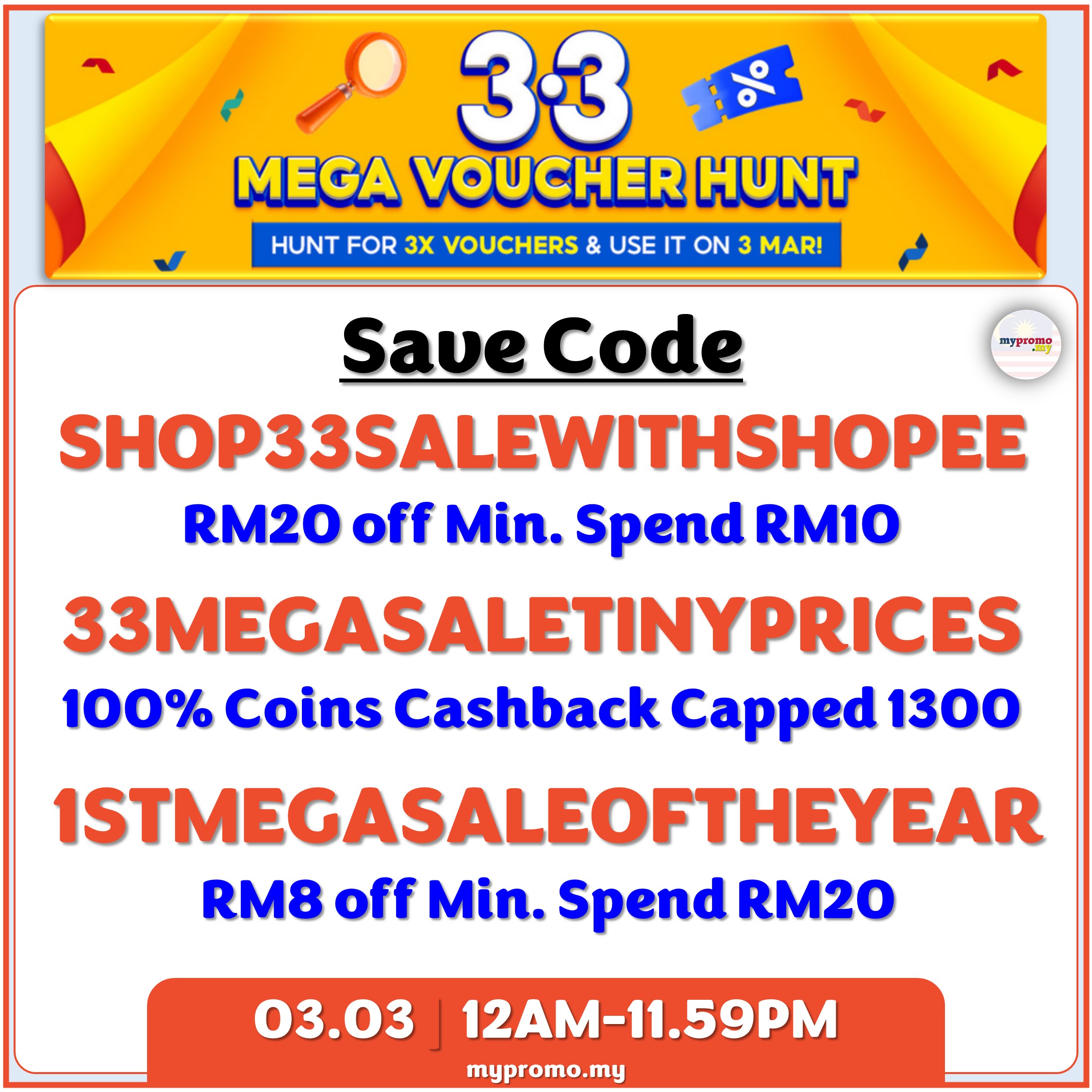 Shopee 3.3 Voucher Hunt