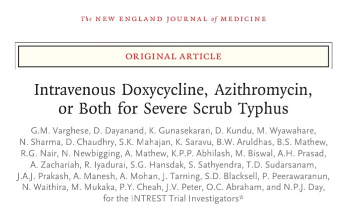 This will avert thousands of deaths and ICU admissions due to severe scrub typhus every year! Truly a practice changing teamwork! @OffCMCVellore @India_Alliance @MORUBKK @wellcometrust @ICMRDELHI @MoHFW_INDIA @WHO @WHOSEARO @CidsIndia @IMAIndiaOrg