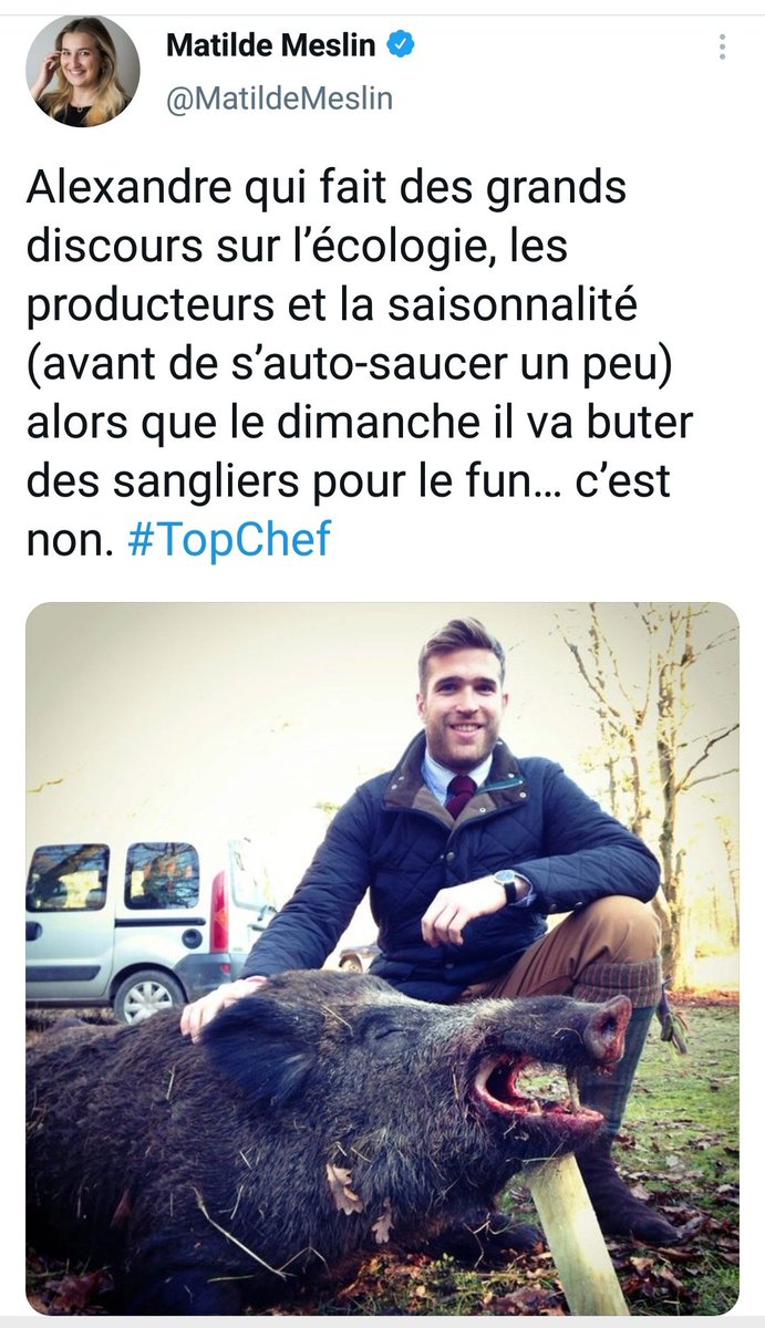 RVHunter57's tweet photo. Il n'y a pas de honte à tirer du naturel  🤷‍♂️

@MatildeMeslin, "militante de l'#écologisme" surfe sur le #putaclic anti chasse 
L'#Ecologie par les nuls 🤷‍♂️

#CircuitCourt #MadeInFrance 
#Chasse #Gastronomie #Cuisine #Recette #Gibier #Culture
#TopChef 

#IlsSachentNousChassons https://t.co/hzIovMJfJ7