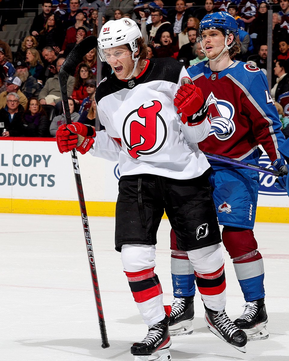 The face of a man with goals in seven straight. 

<a href="/DawsonMercer14/">Dawson Mercer</a> is now tied with Connor McDavid, Kirill Kaprizov and Leon Draisaitl for the longest goal streak of 2022-23. 👏