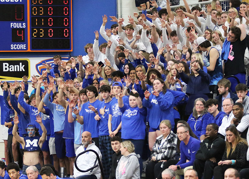 Tough night for Marquette, down 15-2 and 34-5 after first two quarters in 54-28 semifinal loss to T-Town at Newton 2A Sectional. But salute to the Blue Crew for making the 2-plus hour drive and showing out in force for their Explorers. <a href="/MarquetteSports/">Alton Marquette Athletics</a>