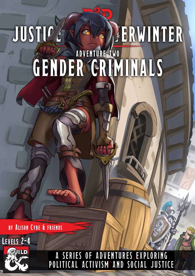 The second Justice for Neverwinter adventure is Gender Criminals
The fight for trans health care is on, as the PCs are enlisted to turn back the rising tide of hate against Neverwinter's queer community! A Dungeons &amp; Dragons scenario for 4-6 players of levels 2-4, coming in May.