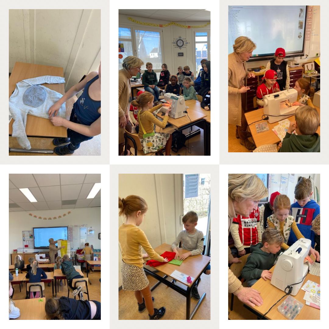 Spelend leren, thema het  kledingatelier: Gisteren kwam de oma van een van de kinderen vertellen over kleding ontwerpen en naaien. 
#Brandevoort 
#Brainportonderwijs 
#spelendleren 
#groep4