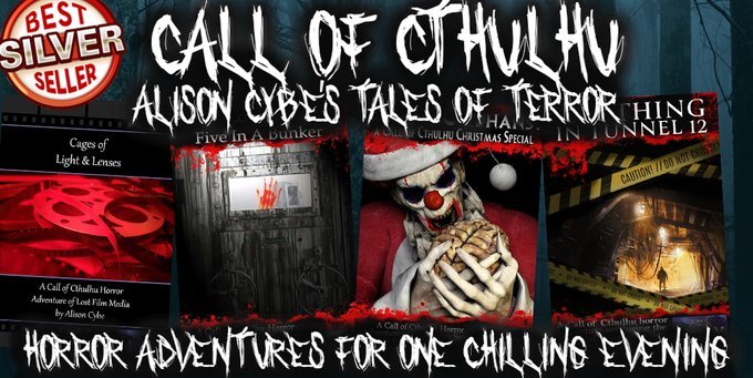 My Tales of Terror series is a collection of chilling Call of Cthulhu adventures, each a unique horror story perfect for a night of fun with 4-6 friends! Available now from 
<a href="/DriveThruRPG/">DriveThruRPG</a> 
drivethrurpg.com/product/304660/
<a href="/Chaosium_Inc/">Chaosium</a>
 #cthulhu #ttrpg #roll20 #callofcthulhu #miskatonic