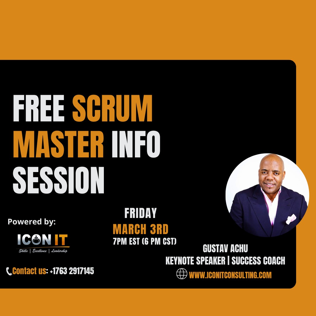 IconitTechCons1's tweet image. Friday&apos;s Live STREAM will be for the upcoming SAFe SCRUM MASTER CLASS starting on April 4th. 
Youtube Link: bit.ly/3NCwAnN
Twitter link: bit.ly/3cJ0wBH
✅ 1 on-1 appointment with Gustav B Achu – Use the booking link below: bit.ly/3zGUXeW #ITcareers