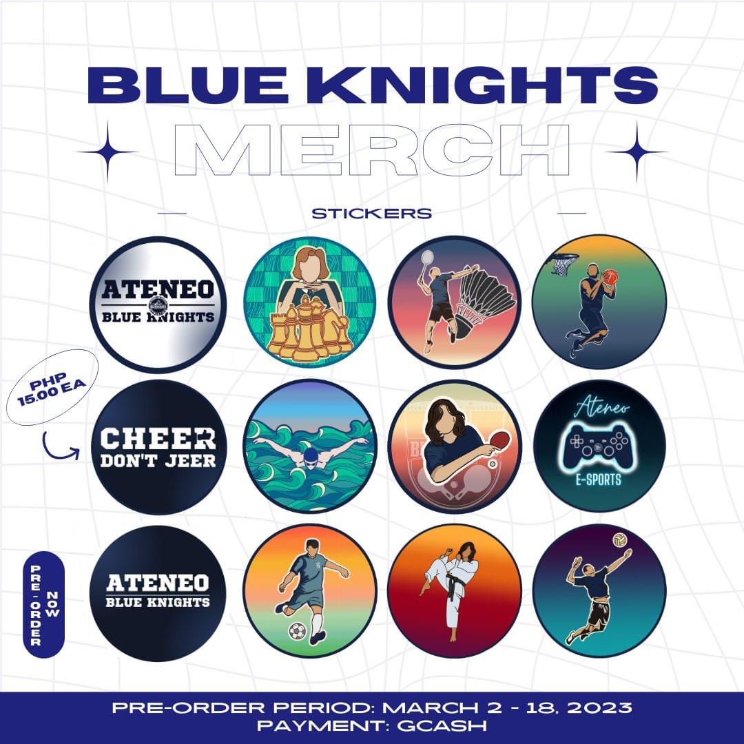 AdduCac's tweet photo. PRE-ORDER NOW! 

Show your support to our AdDU Student-Athletes by purchasing these Merch that you can wear wherever you go. 

Once a Blue Knight, Always a Blue Knight! 💙

Order Below:
https://t.co/VnlXiZ25vY

#BlueKnights #GoAteneo https://t.co/RCM1oLrhXX