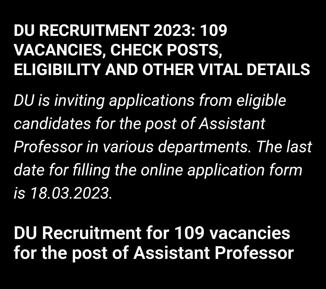 ugcnetjrf's tweet photo. DU RECRUITMENT
02-March-2023-The Hindu
#du recruitment
#thehindu
#ugc #ugcnet #netjrf #nta #netexam #ugcnetpaper1 #ugcnetenglish #ugcnetjrf #ugcnetexam #jrfexam #ugcnetcommerce #ugcnetpoliticalscience #ugcnetenglishliterature #ugcnethistory #ugcnetmanagement https://t.co/117vL4Da16