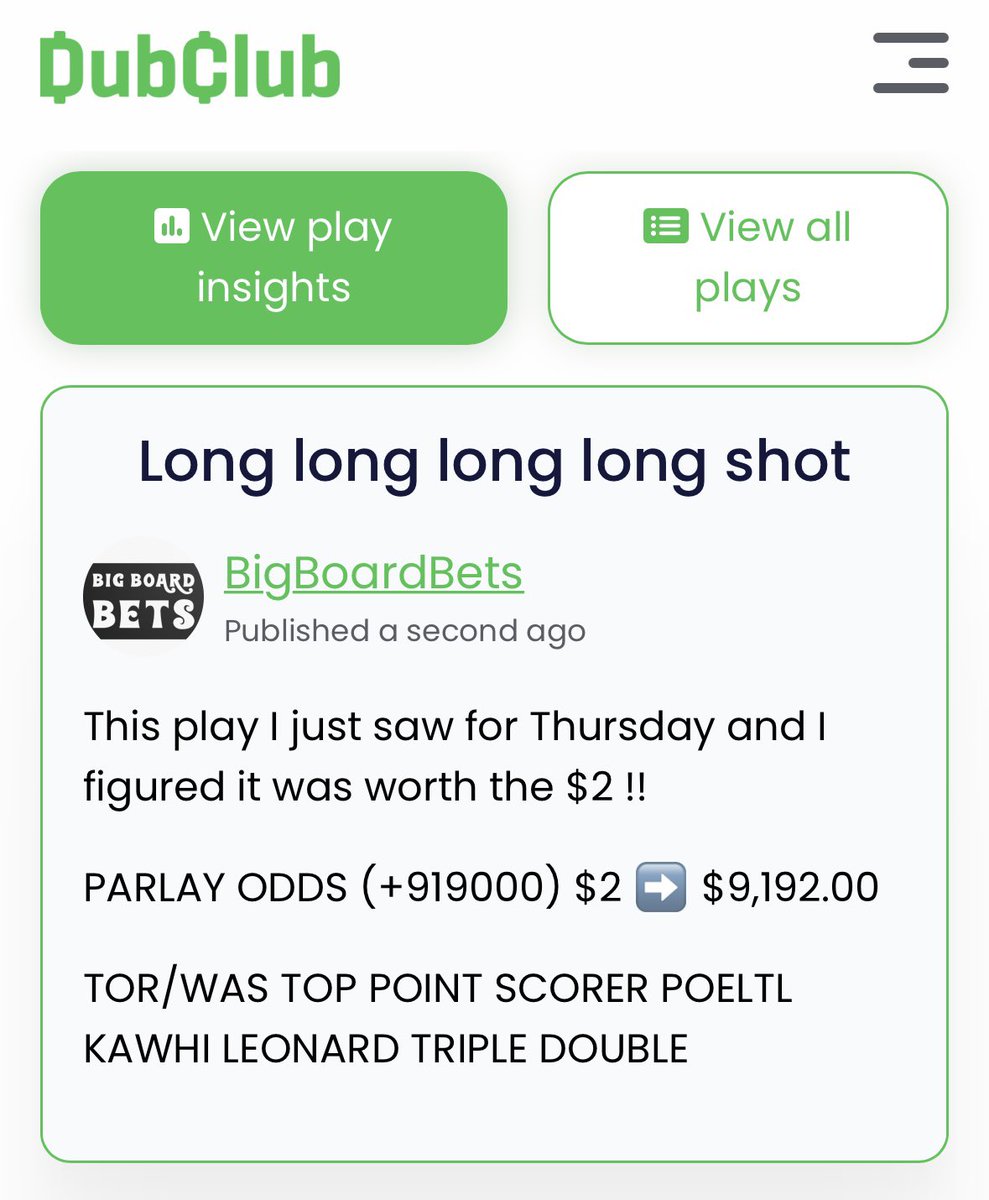 SGP_Vick's tweet photo. Thursday long long long shot!! 

Haha if we hit this long shot then we are lucky as 💩

$2 to win $9,192💰💰💰

I think it’s even worth a .10c BET 😂 

#gamblingtwitter #onetime #letshitit #yaneverknow https://t.co/jSY03GcGD7