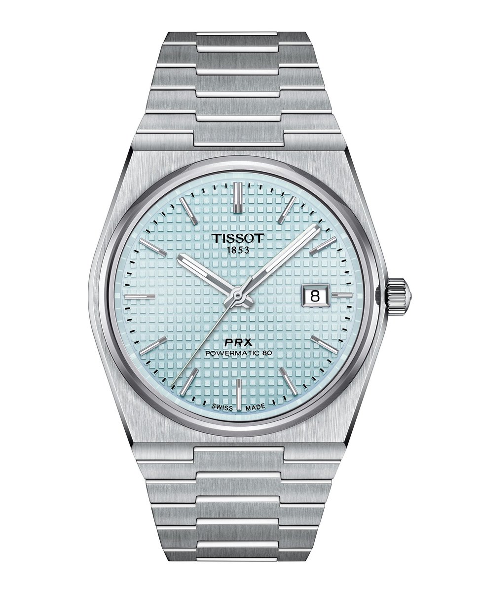 MRCH4SE's tweet photo. @baldassarreted thoughts on the new @TISSOT Prx powermatic 80 colour… I think they’ve knocked it out the park on this one 😍 #tissot #powermatic #prx #WATCH #wristwatchcheck https://t.co/b8iv4S5QRW