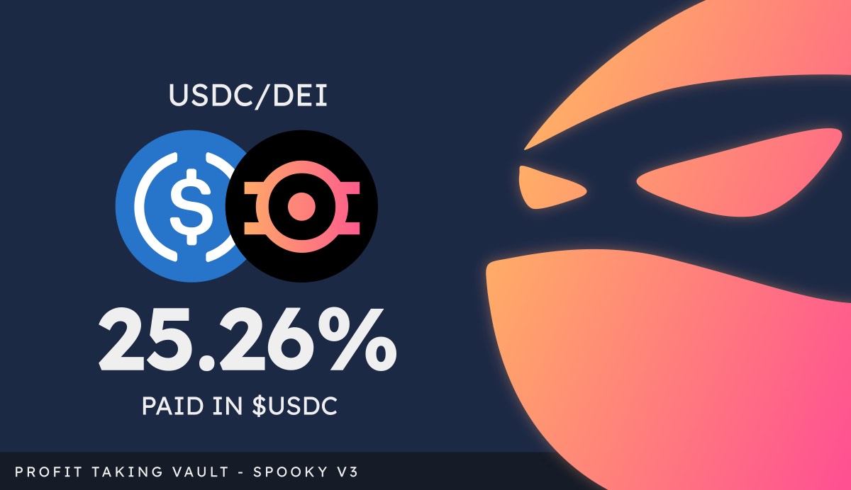 Yield_Ninja's tweet photo. Nothing is more coveted in web3 than high yields on stablecoins.

Right now Yield Ninja is offering the amazing rate of 25.26% APR on your USDC-DEI LP from SpookySwap, paid in $USDC.

Make profit-taking automatic. https://t.co/dqPLllacxn