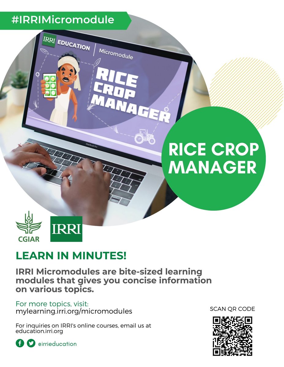 irrieducation's tweet image. #Micromodule 

Rice Crop Manager (RCM) is a user-friendly technology that has been designed specifically to help rice farmers make better decisions about nutrient management.

#agtech #ricetech #cropmanagement #agriculture #precisionfarming