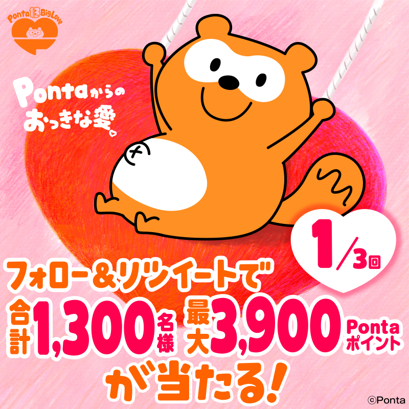 ポンタの愛🧡をこめたをフォロリツキャンペーン！ 〆切まであと3⃣時間