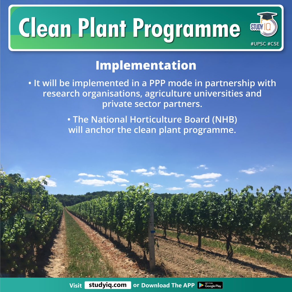bankiqeducation's tweet photo. Clean Plant Programme
#cleanplantprogramme #uniongovernment #cleanplantcentres #domesticproduction #crops #usa #netherlands #israel #plantingmaterial #ppp #agricultureuniversities #nationalhorticultureboard #nhb #horticulturecrops #india #motherplants #upsc #cse #ips #ias https://t.co/WykUxysM3I