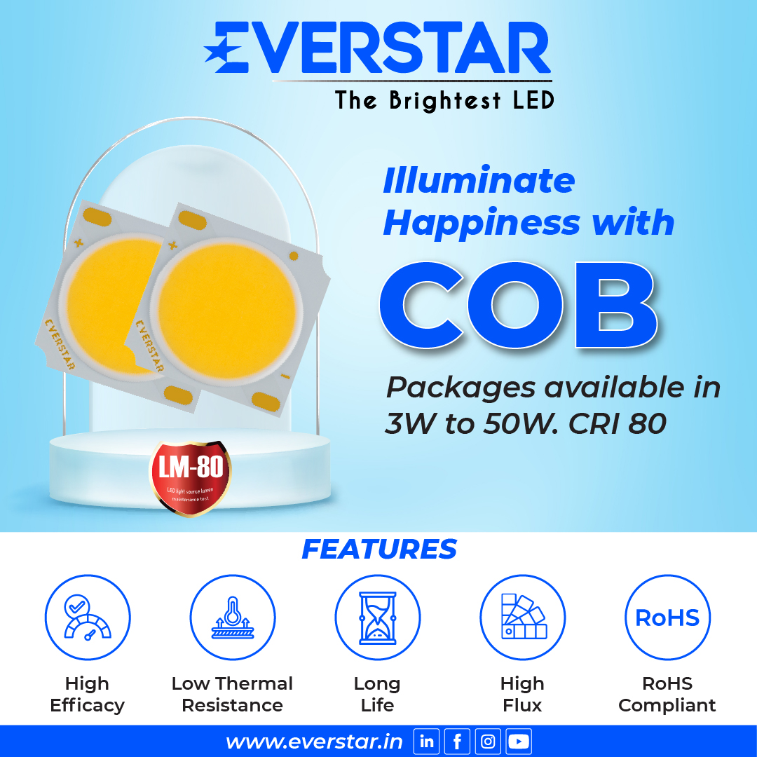 lumens_tech's tweet image. Everstar provides its customers with Highly efficient COB of packages available in 3W to 50W. CRI - 80
.
Follow @lumens_tech to know more!
.
#everstartled #ledlighting #ledcomponents #ledlightshow #ledlightsolutions #ledstreetlight #streetlights #tubelights #backlights