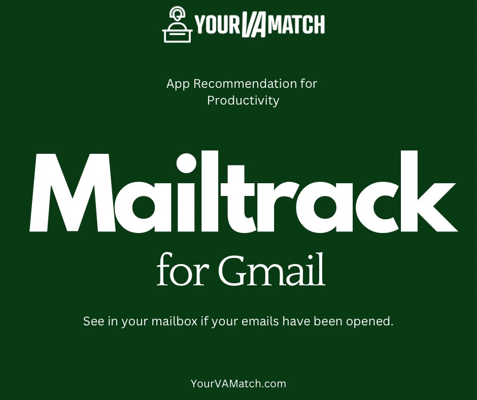 yourvamatch's tweet image. For email tracking. #apprecommendation #emailtracking #emailmanagement #emailnotifications #personalassistant #virtualassistant