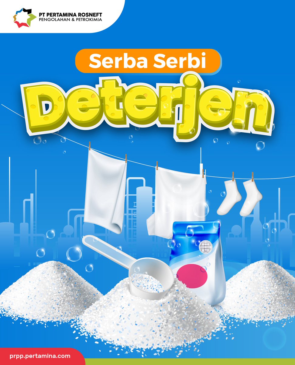 pt_prpp's tweet photo. Tahukah kamu jika deterjen ternyata ditemukan pada akhir perang dunia II dan jenisnya yaitu alkyl benzene sulfonate yang digunakan untuk mencuci mesin dan peralatan rumah tangga (KS. Parasuram, 2002:2).
#PRPP #PTPRPP https://t.co/dQn5WDvJnM
