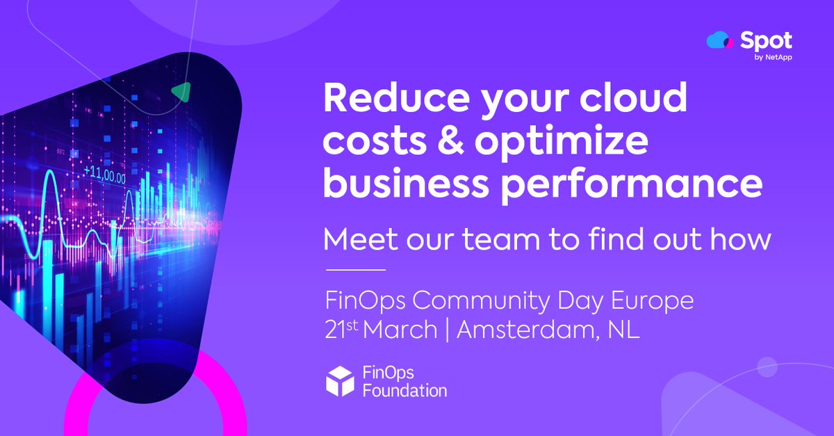 NetAppEMEA's tweet image. Join the @spot_by_netapp team at the FinOps Community Day Europe event on March 21st to learn how to navigate the challenges of managing #cloud costs and maximize your budget spend. 👉 ntap.com/3kwi7RG

#SpotByNetApp #FinOps