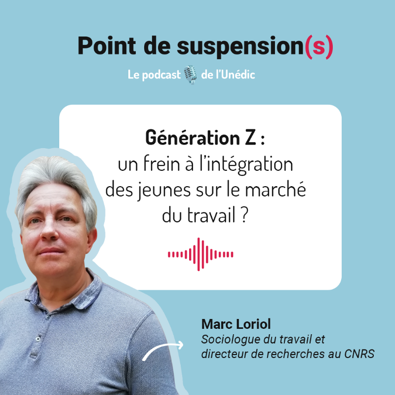 unedic's tweet photo. 💭La notion de génération Z est-elle un frein à l'intégration des jeunes sur le marché du travail ?

🎙️Sociologue du travail &amp; directeur de recherche au @CNRS, Marc Loriol nous parle de cette nouvelle génération de salariés au micro de @Lea_Lejeune dans #PointDeSuspensions 📣