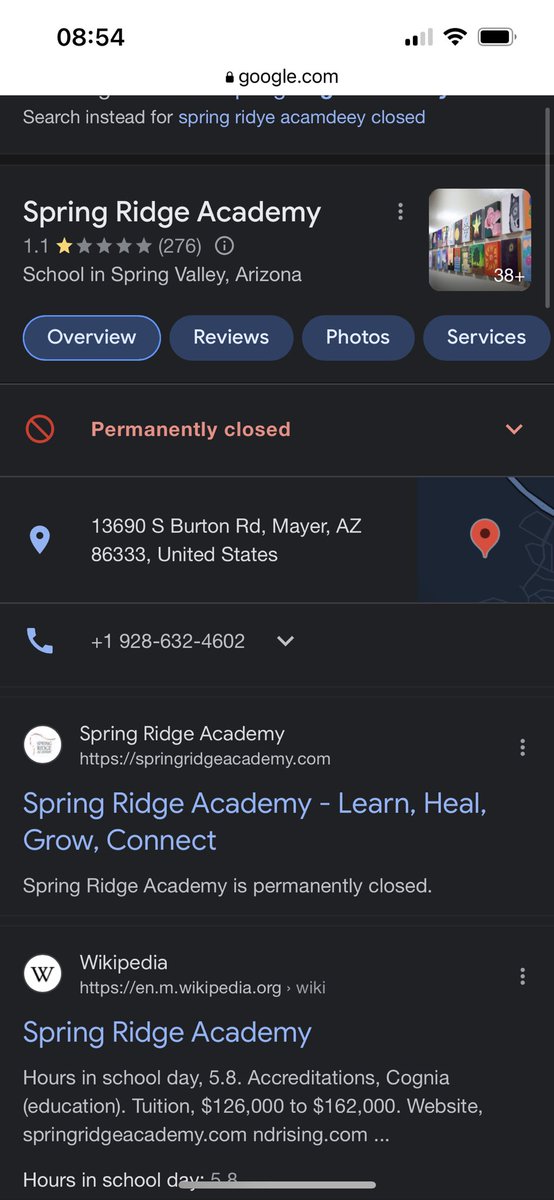 I’m told SPRING RIDGE ACADEMY/SRA (which was going to be renamed New Day Rising) has permanently closed its doors with no plans to rebrand/reopen. The new owner, who has a questionable past, commented to callers that she has no plans to open other facilities. #tti #endthetti 👏