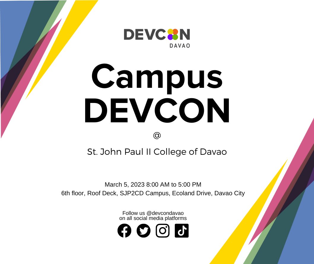 DEVCONdavao's tweet photo. Meet our resource persons for the up and coming Campus DEVCON @ St. John Paul II College of Davao
This is brought to you by DEVCON Davao and Sjpiicd WITS together with our community partner Davao DeFi Community 
Like and Follow Us on social media @devcondavao
#syncsupportsucceed https://t.co/B7Xa26FDco