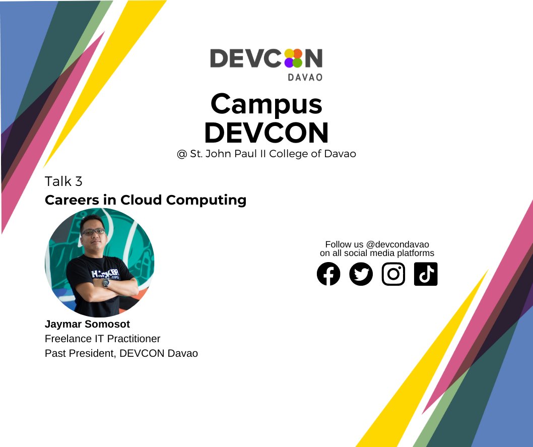 Meet our resource persons for the up and coming Campus DEVCON @ St. John Paul II College of Davao
This is brought to you by DEVCON Davao and Sjpiicd WITS together with our community partner Davao DeFi Community 
Like and Follow Us on social media @devcondavao
#syncsupportsucceed