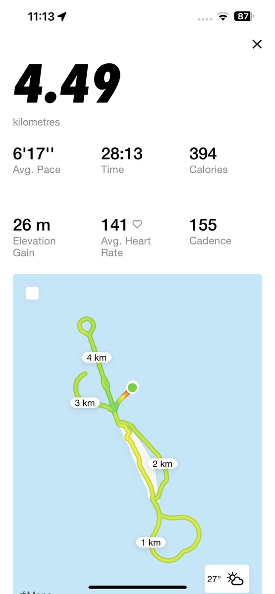 4th day 1st week of half marathon easy recovery run