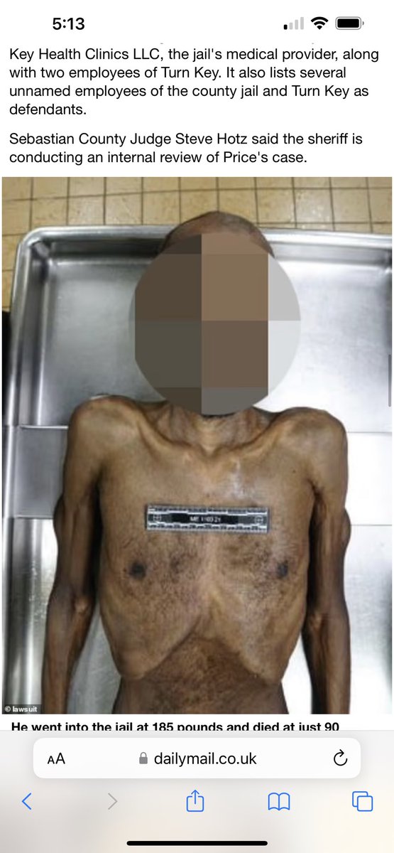 910connect's tweet image. Racist city in Arkansas let’s inmate starve to death and eat his own feces