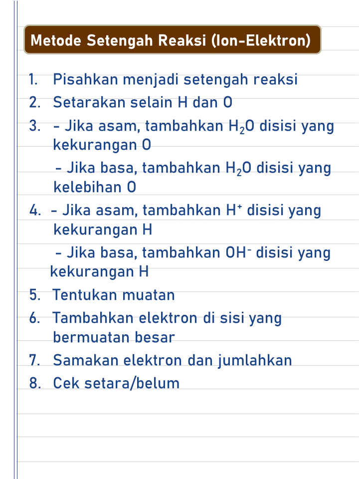Chemistry_Kita's tweet photo. 13. PENYETARAAN REAKSI REDOKS - METODE SETENGAH REAKSI (ION ELEKTRON) (2)

#catatankimia #sukakimia #redoks #biloks #bilanganoksidasi #reduksioksidasi #reduksi #oksidasi #larutan #ambis #ambisverse #ambiskimia #utbk #utbk2023 #belajarkimia #studytwt #studyacc #ambistwt https://t.co/3mvbYbRsJn