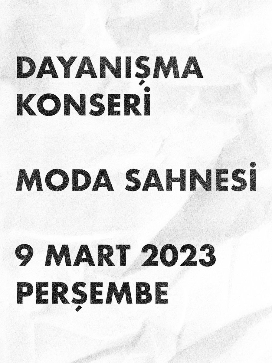 9 Mart Perşembe // <a href="/modasahnesi/">moda sahnesi</a> 

Destek olmak istenen tutara göre seçilebilecek farklı kategorilerdeki biletler, aynı konser alanına ait. 

“Dayanışma Bileti” ise konserlere gelemeyecek olan ancak destek verebilmek isteyenler için. 

Biletler; biletinial.com/muzik/hood-bas…