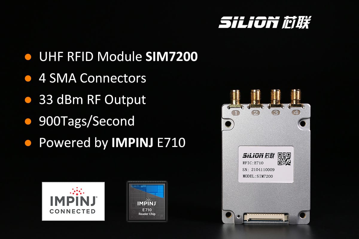 Silion99's tweet image. #SilionTech introduces #SIM7200, a 4-port UHF RFID module equipped with #IMPINJE710 chip, enabling superior performance in #RFID technology for inventory and asset tracking, supply chain and retail solutions.  #SupplyChainManagement #InventoryTracking #Automation #upgraderfid