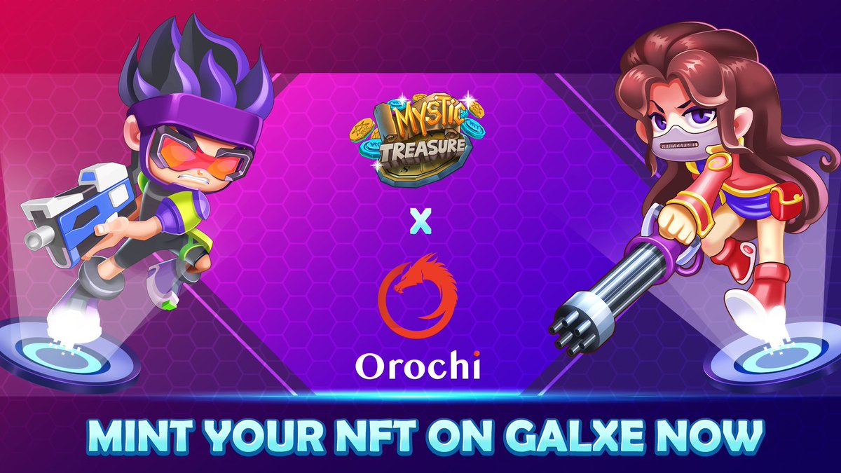 🎁 ENJOY YOUR FREEMINT NFT: MYSTIC TREASURE x @OrochiNetwork 🎁 We’re thrilled to announce a Freemint for both communities that represent a unique piece of artwork or collectible. ⌚️ TIME: March 02, 2023. 🌑 CLAIM IT HERE: galxe.com/mystictreasure… #Airdrops #freemintNFT