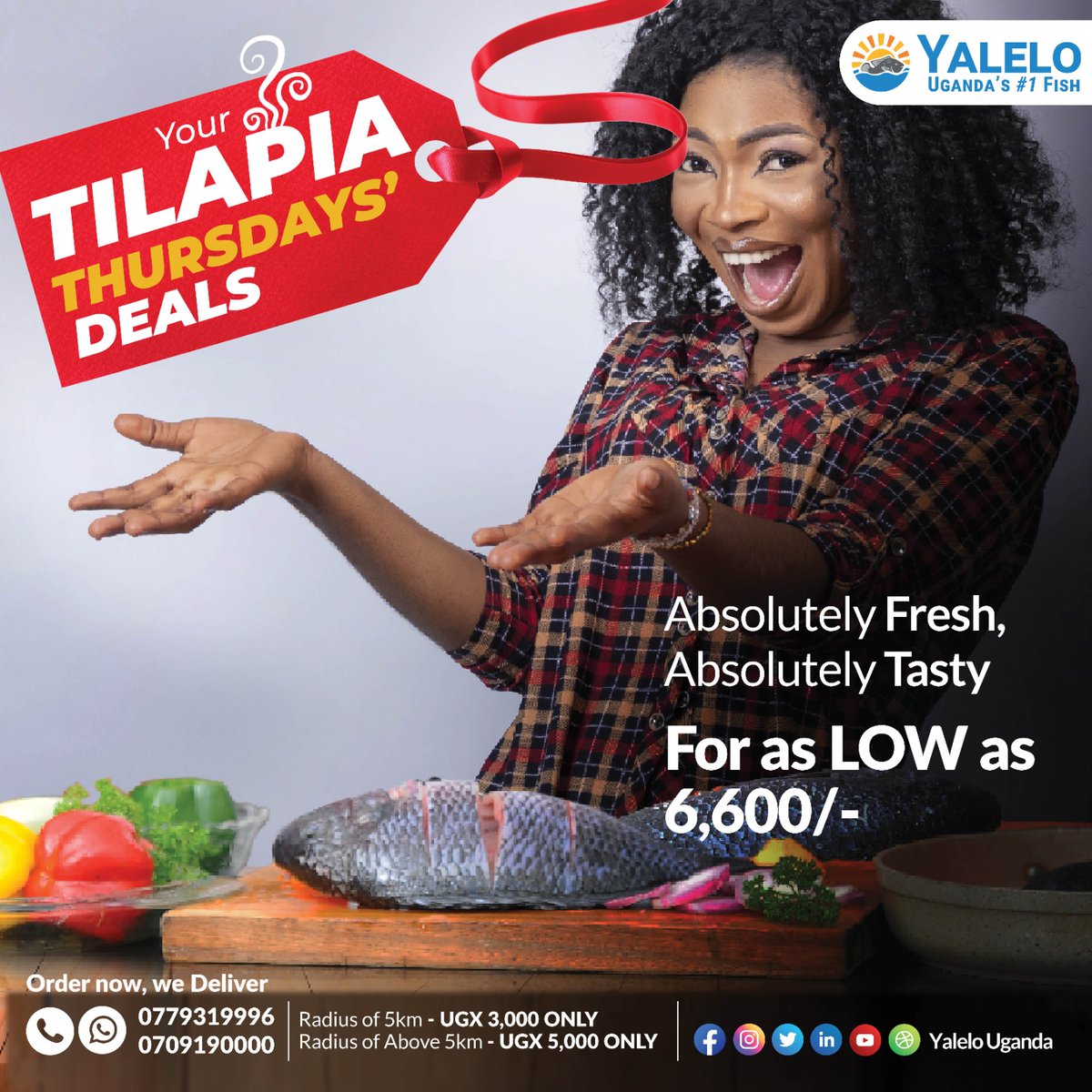 Thursday is @YaleloUganda’ s  Discount Day . Grab Fish at an affordable price. Visit any of our selected stores and get yourself tasty fish. #YaleloFish
#TilapiaThurday