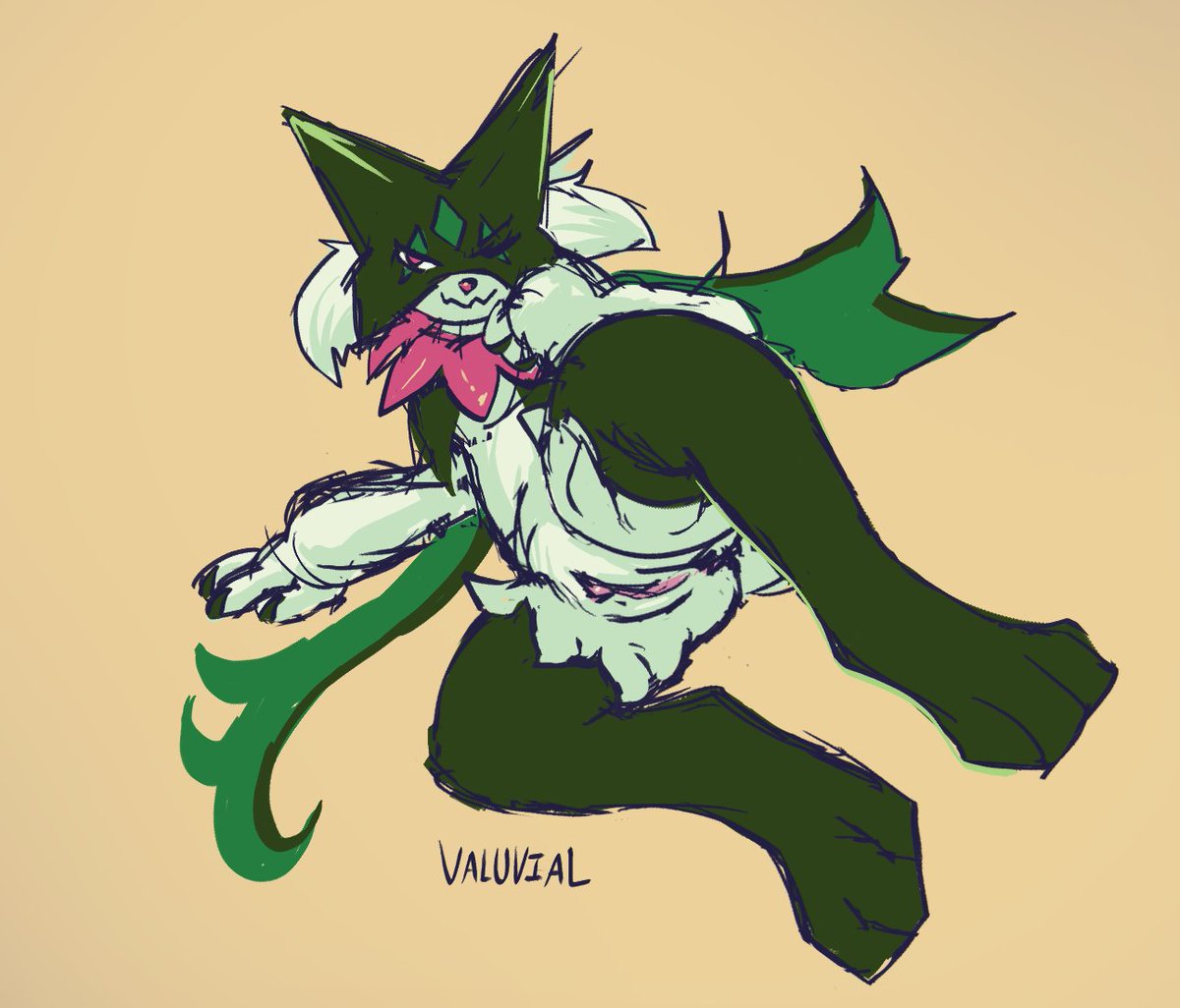 A lil thirsty meowscarada sketch :o