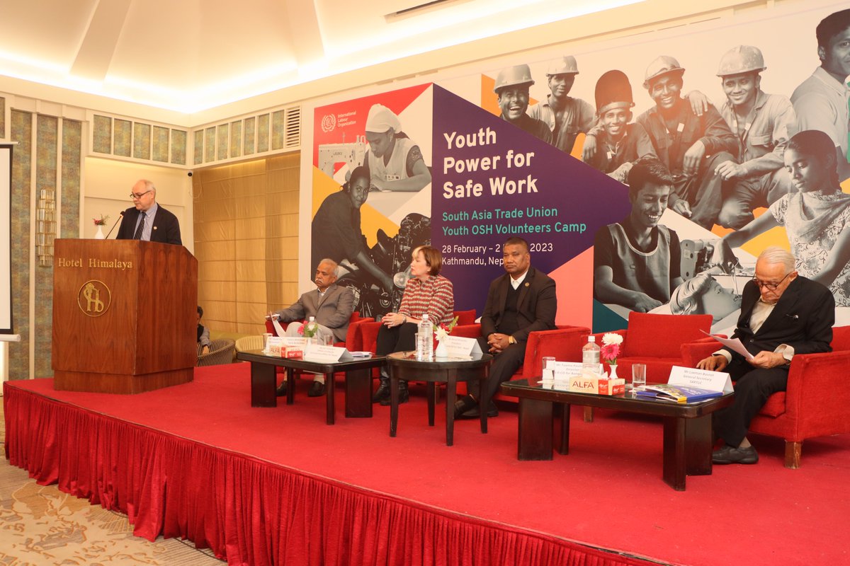 ILONewDelhi's tweet photo. Basic principles of OSH universal. Violations need to be met with strong action to change attitudes. Unions need to be persistent and promote a culture of safety and health. Tuomo Poutiainen, Director @ilobangladesh @ILOAsiaPacific @ILOACTRAV https://t.co/DcCYhjDl8n