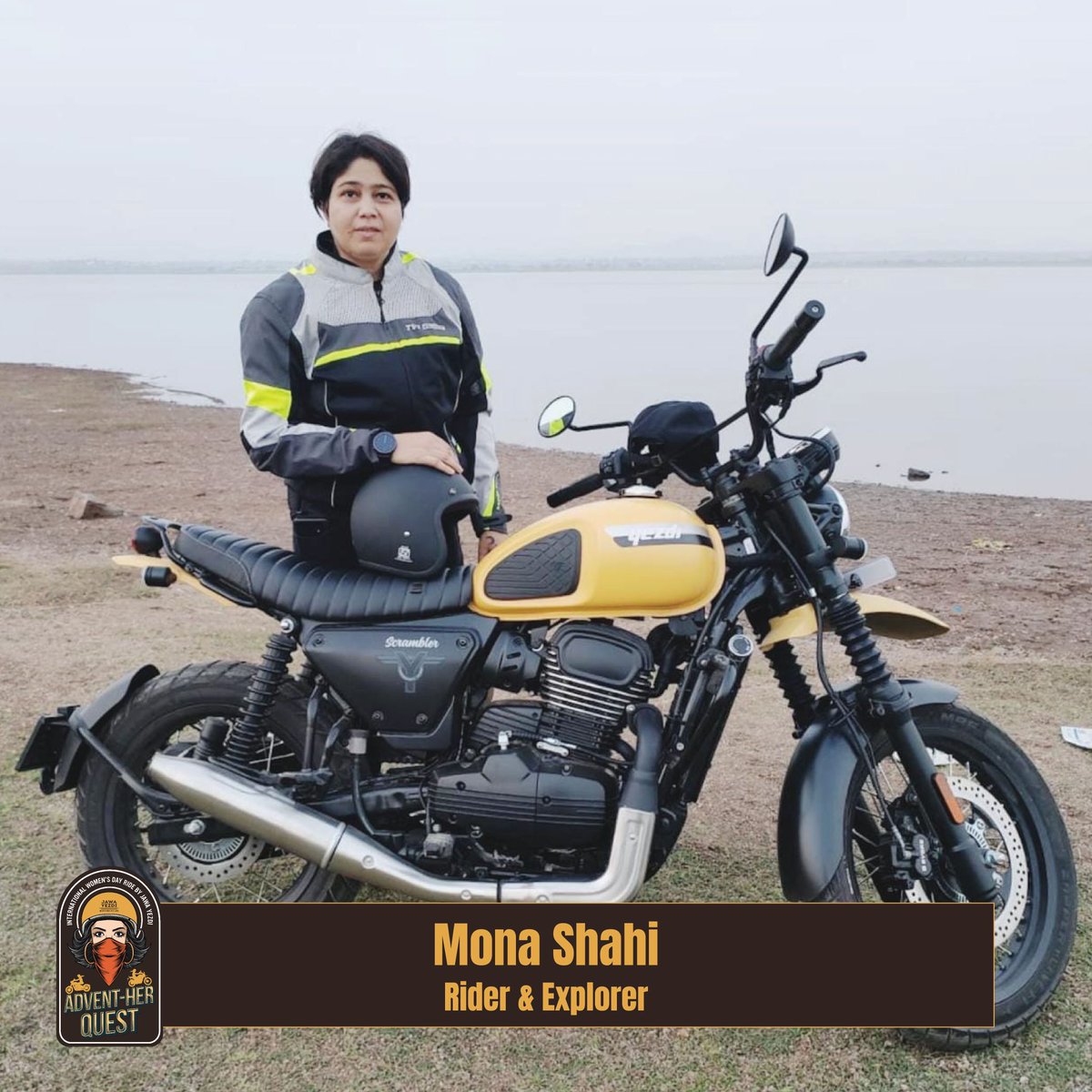 @MonaShahiMs recalls that her riding motivation came from a teacher who rode a scooter to her school everyday.
.
She says, 'Riding to me is freedom. Today, I am a proud owner of the #JawaPerak and #YezdiScrambler.'

#JawaYezdiMotorcycles #JawaYezdiWomen #IWD2023 #Jawa #Yezdi