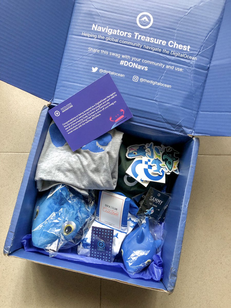 Sewvandiii's tweet photo. Thank you @digitalocean for sending these Navigators goodies. ๐ฆ
#DONavs
#DigitalOcean https://t.co/hTLOYAMWwz