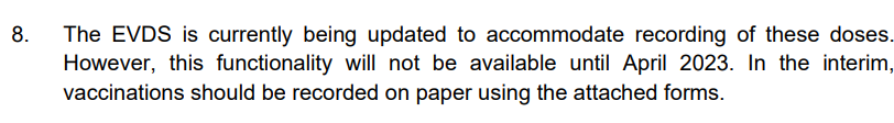 miamalan's tweet photo. 6. Has the #EVDS been updated to allow for your child between 5-11 years to be vaccinated against #COVID19?
No — the process will only be completed in April. So your child's nurse or doctor will have to record the vaccination on paper using a form provided by @heatlhza. https://t.co/8DLqWbrby3
