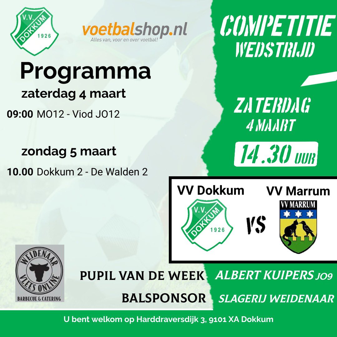vvdokkum's tweet photo. Het programma voor zaterdag 4 maart en zondag 5 maart. 

Balsponsor https://t.co/ISRZ26plQ1

@vvMarrum @vvdeWalden #driezum #marrum #damwoude 

#netstinnemarhinne https://t.co/B883VtrkYt