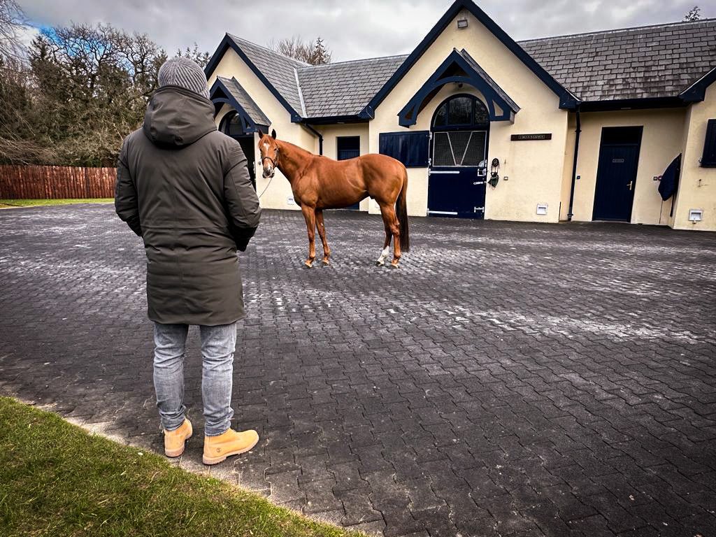 Irish tour 🇮🇪 with Leonard Ducass meeting with superstar stallions #StMarksBasilica, #Sottsass & #WoottonBassett. He is due to cover our regally-bred SHAMIYANA who just opened her winning account last month in eye-catching style.
Thank you @coolmorestud for your warm welcome! 🍀