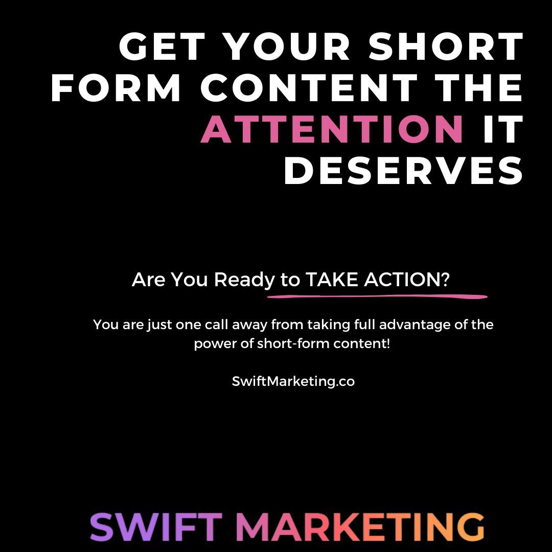 SwiftMarketing_'s tweet photo. Take advantage of Short-Form content in 2023!
#shorts #tiktok #Reels #marketingtips https://t.co/ocL5MN9nrm