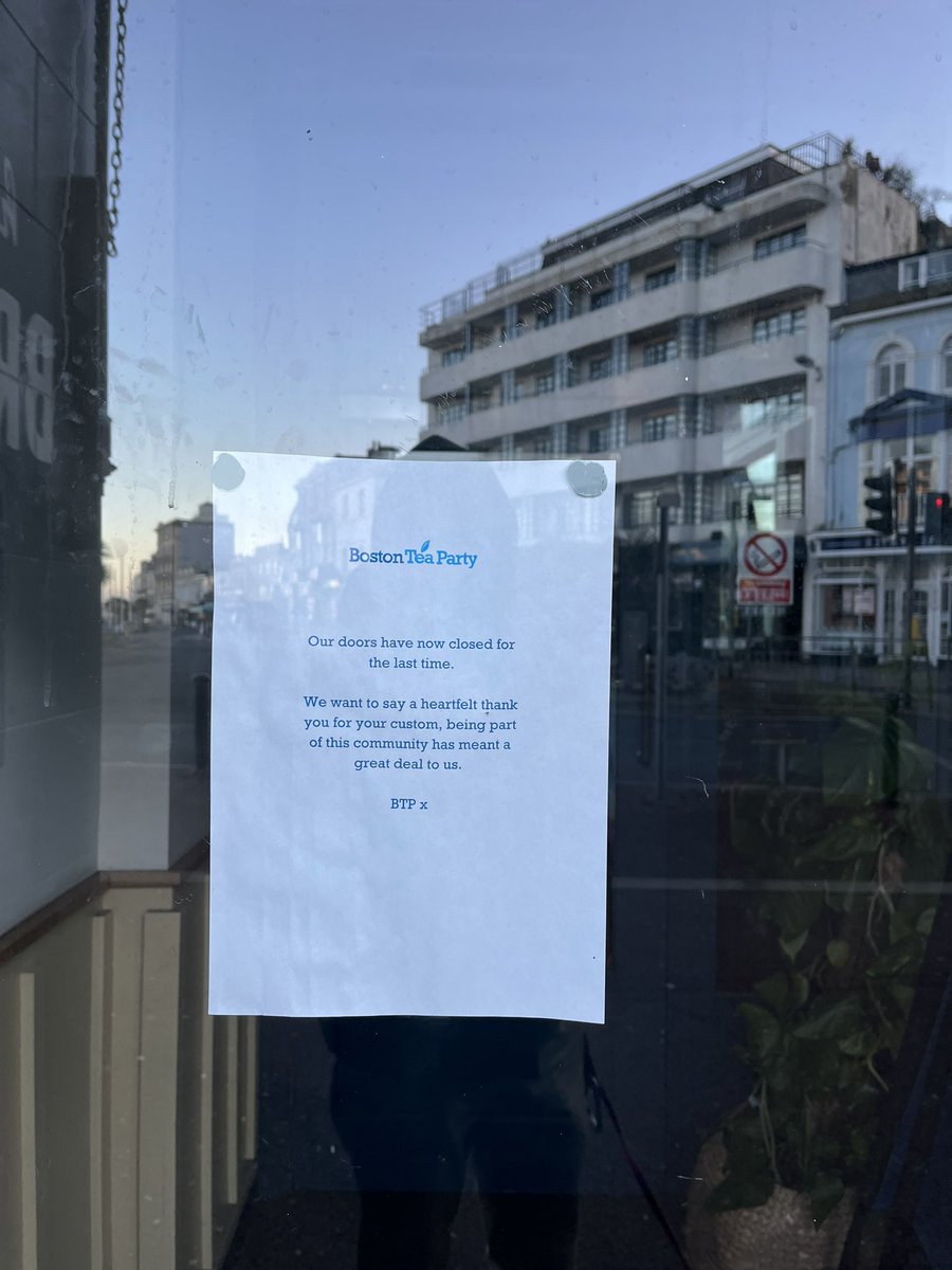 CallumEarnshaw's tweet photo. @kevin_j_foster @Jeremy_Hunt @AnthonyMangnal1 Kev you need to give it a rest with the #BoostTorbay, it’s so plastic… How do you expect local business to thrive in Torbay when national chains like Boston Tea Party can’t even survive one year? https://t.co/nTEQDIqhQz