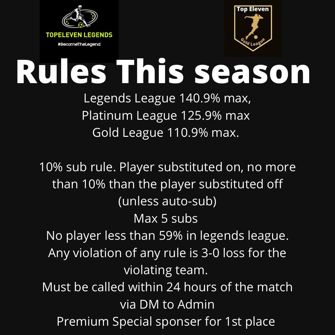 Top11Community's tweet photo. Use the hashtag to join your league in the Friendly Championship option in game @topeleven
#028R3Q Legends League 145.9%
#0292IO Platinum League 125.9
#0292R2 Gold League 95.9%
Top Prizes On Offer 🚨
Good luck managers
@topelevenglobal
#BecomeTheLegend
#TELL
#TEPL
#TEGL https://t.co/eVSoU9mjYI
