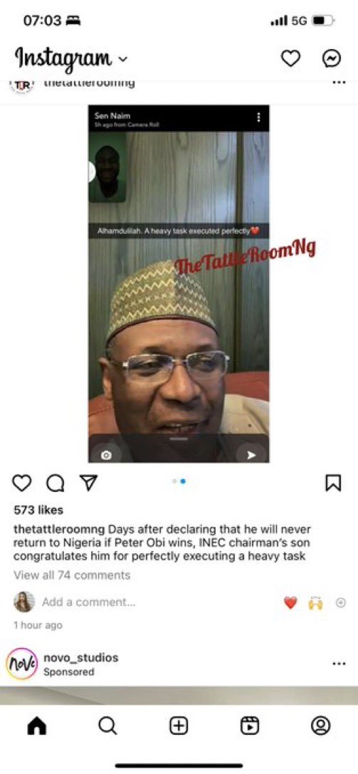 BigChiefDamian's tweet photo. Prof Mahmoud Yakubu wants his son back in Nigeria &amp; is tired of calling him on FaceTime. He is the worst INEC CHAIRMAN EVER, a fraud &amp; liar. https://t.co/fDjPpINBt1