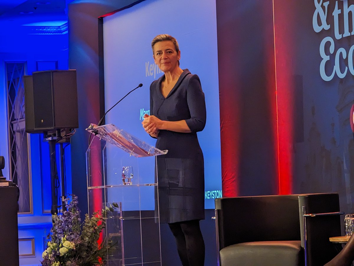 doctorow's tweet photo. "[On digital #competition policy] no one can say that politicians moved too fast." - Margarethe @Vestager speaking at @BruxConf2023 #DGComp https://t.co/RusFQC02Q3