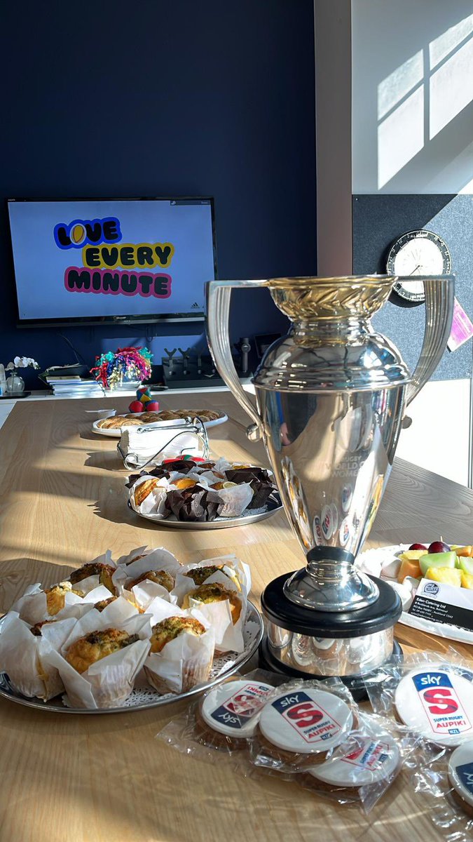 Special morning tea guest today to launch the @NZRugby #LoveEveryMinute campaign.