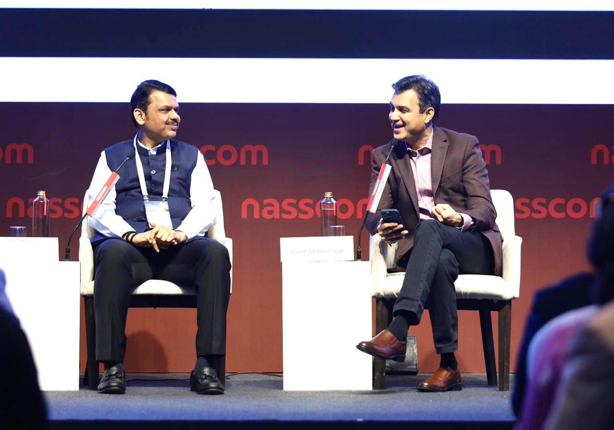 It was an honor to hear Shri <a href="/Dev_Fadnavis/">Devendra Fadnavis</a> at #NTLF2023 share his insights on tech enabling grassroots impact in our communities and promoting sustainable growth. Energized by our discussion on leveraging breakthrough technologies to super-charge India’s growth story. <a href="/nasscom/">nasscom</a>