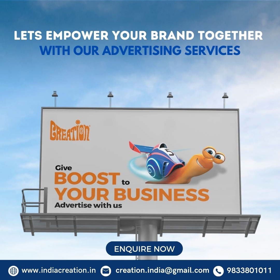 Our advertising services are designed to help your brand achieve its full potential.

#creationpublicity #outdooradvertising #printadvertising #hoarding #advertising #advertisement #advertisingagency #advertisingandmarketing #branding #signage #transitmedia #radio