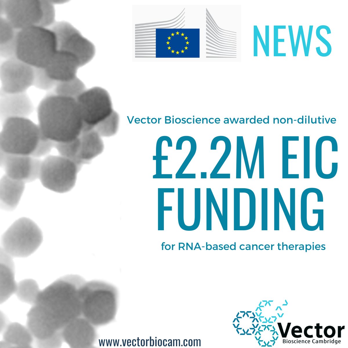 VectorBioCam's tweet image. We are thrilled to announce that Vector has been awarded €2.5m EIC Transition Grant to boost our platform for RNA therapies.

#EIC #EICtransition 
@EU_EISMEA
 @EUeic
 @EU_Commission
 
@Cambridge_Uni @cebcambridge @MOFCambridge
 
#MOF #startup #innovation